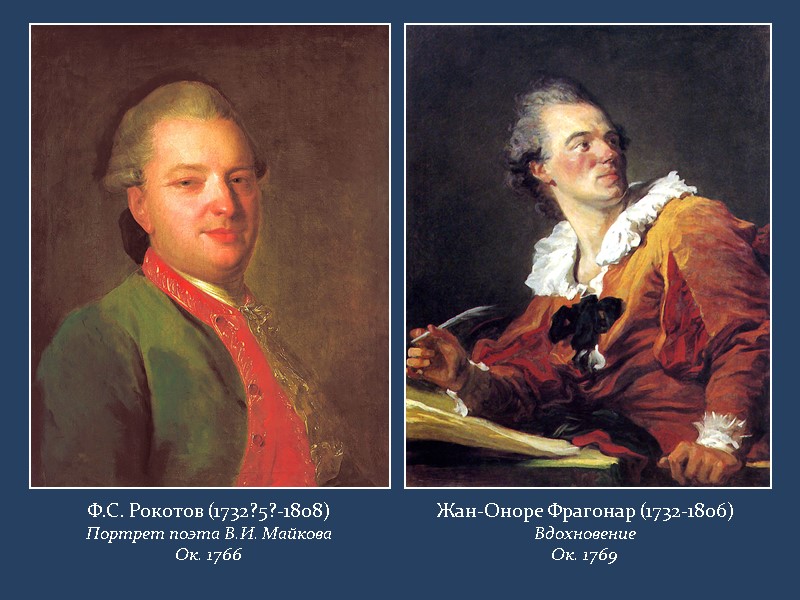 Ф.С. Рокотов (1732?5?-1808) Портрет поэта В.И. Майкова Ок. 1766 Жан-Оноре Фрагонар (1732-1806) Вдохновение Ок.